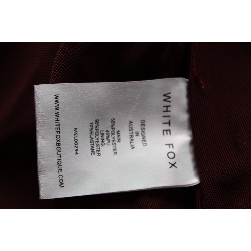 White Fox Well Behaved bustier vegan leather tube top gathered burgundy XS - Picture 7 of 10